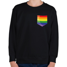 PRINTFASHION Szivárvány zseb - Gyerek pulóver - Fekete