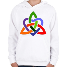 PRINTFASHION Szivárványos szívmandala - Gyerek kapucnis pulóver - Fehér gyerek pulóver, kardigán