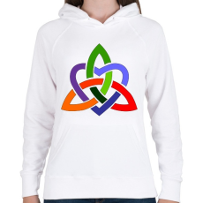 PRINTFASHION Szivárványos szívmandala - Női kapucnis pulóver - Fehér