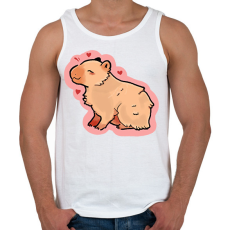 PRINTFASHION Szívecskés Capybara - Férfi atléta - Fehér