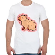 PRINTFASHION Szívecskés Capybara - Férfi póló - Fehér