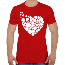 PRINTFASHION Szívek - Férfi póló - Piros