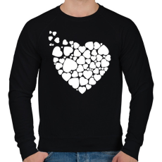 PRINTFASHION Szívek - Férfi pulóver - Fekete