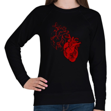 PRINTFASHION Szívek - Női pulóver - Fekete