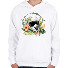 PRINTFASHION Szívem a motoromhoz láncolt - Gyerek kapucnis pulóver - Fehér