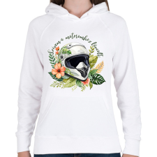 PRINTFASHION Szívem a motoromhoz láncolt - Női kapucnis pulóver - Fehér női pulóver, kardigán