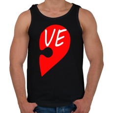 PRINTFASHION Szívem LOVE - Férfi atléta - Fekete