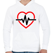 PRINTFASHION Szívgörbe - Férfi kapucnis pulóver - Fehér férfi pulóver, kardigán
