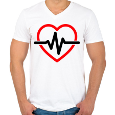 PRINTFASHION Szívgörbe - Férfi V-nyakú póló - Fehér férfi póló