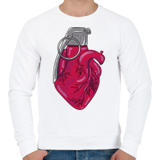 PRINTFASHION Szívgránát - Férfi pulóver - Fehér