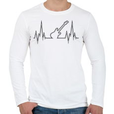 PRINTFASHION Szívritmus gitár - Férfi hosszú ujjú póló - Fehér