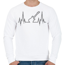 PRINTFASHION Szívritmus gitár - Férfi pulóver - Fehér férfi pulóver, kardigán