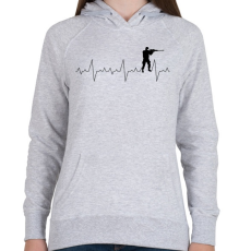 PRINTFASHION Szívverés PUBG CSGO - Női kapucnis pulóver - Sport szürke