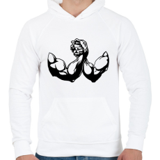 PRINTFASHION Szkander - Férfi kapucnis pulóver - Fehér