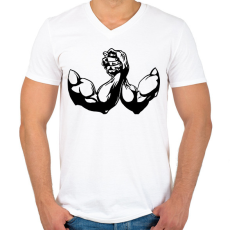 PRINTFASHION Szkander - Férfi V-nyakú póló - Fehér