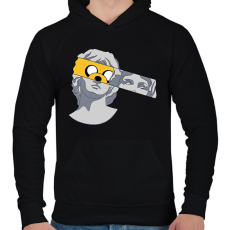 PRINTFASHION Szobor jake - Férfi kapucnis pulóver - Fekete