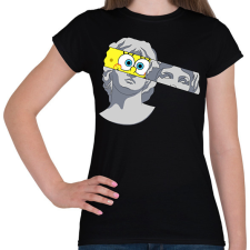 PRINTFASHION Szobor spongyabob - Női póló - Fekete női póló