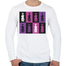 PRINTFASHION Szobrok - Színes - Férfi hosszú ujjú póló - Fehér férfi póló