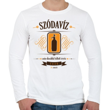 PRINTFASHION szodaviz-brown-orange - Férfi hosszú ujjú póló - Fehér férfi póló