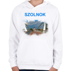 PRINTFASHION Szolnok - Gyerek kapucnis pulóver - Fehér