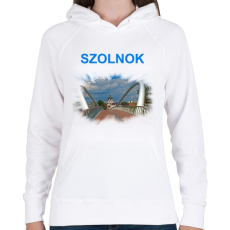 PRINTFASHION Szolnok - Női kapucnis pulóver - Fehér