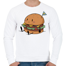 PRINTFASHION Szomorú hamburger - Férfi pulóver - Fehér férfi pulóver, kardigán