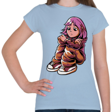 PRINTFASHION Szomorú lány - Női póló - Világoskék női póló