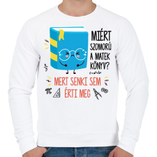 PRINTFASHION Szomorú matek könyv - Férfi pulóver - Fehér férfi pulóver, kardigán