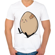 PRINTFASHION Szomorú tojás - Férfi V-nyakú póló - Fehér férfi póló