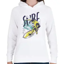 PRINTFASHION Szörf - summer sport surf - Női kapucnis pulóver - Fehér női pulóver, kardigán