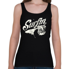 PRINTFASHION Szörf USA - Női atléta - Fekete női trikó