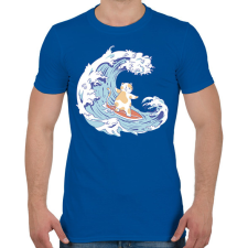PRINTFASHION Szörfös cica - Férfi póló - Királykék férfi póló