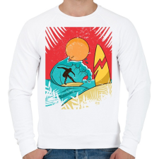 PRINTFASHION Szörfös - Férfi pulóver - Fehér férfi pulóver, kardigán