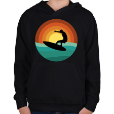 PRINTFASHION Szörfös - Gyerek kapucnis pulóver - Fekete gyerek pulóver, kardigán