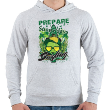 PRINTFASHION Szörfös napok  - Férfi kapucnis pulóver - Sport szürke férfi pulóver, kardigán