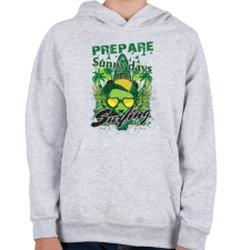 PRINTFASHION Szörfös napok  - Gyerek kapucnis pulóver - Sport szürke gyerek pulóver, kardigán