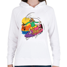 PRINTFASHION Szörfös - Női kapucnis pulóver - Fehér női pulóver, kardigán