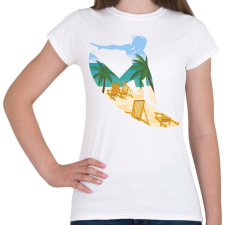 PRINTFASHION Szörfös - Női póló - Fehér női póló