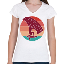 PRINTFASHION Szörfös - Női V-nyakú póló - Fehér női póló