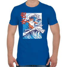PRINTFASHION Szörfös tigris - Férfi póló - Királykék férfi póló