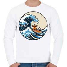 PRINTFASHION Szörfözés - Férfi pulóver - Fehér férfi pulóver, kardigán