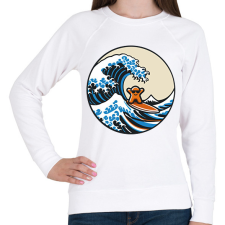 PRINTFASHION Szörfözés - Női pulóver - Fehér női pulóver, kardigán