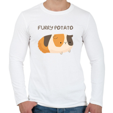 PRINTFASHION Szőrös krumpli - Férfi hosszú ujjú póló - Fehér férfi póló
