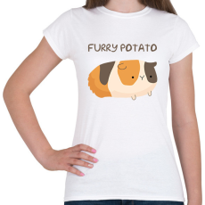 PRINTFASHION Szőrös krumpli - Női póló - Fehér