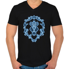 PRINTFASHION Szövetség Neon - Férfi V-nyakú póló - Fekete férfi póló