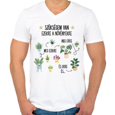PRINTFASHION Szükségem van ezekre - Férfi V-nyakú póló - Fehér