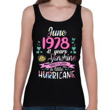 PRINTFASHION Születésnap 1978 Június - Napfény egy kis hurrikánnal! - Női atléta - Fekete női trikó