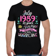 PRINTFASHION Születésnap 1989 Július - Napfény egy kis hurrikánnal! - Férfi póló - Fekete férfi póló
