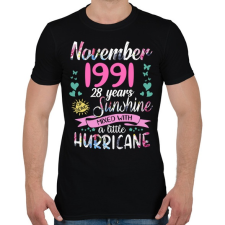 PRINTFASHION Születésnap 1991 November - Napfény egy kis hurrikánnal! - Férfi póló - Fekete férfi póló