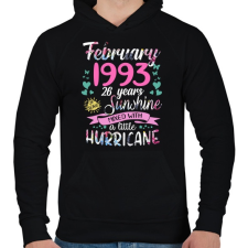 PRINTFASHION Születésnap 1993 Február - Napfény egy kis hurrikánnal! - Férfi kapucnis pulóver - Fekete férfi pulóver, kardigán
